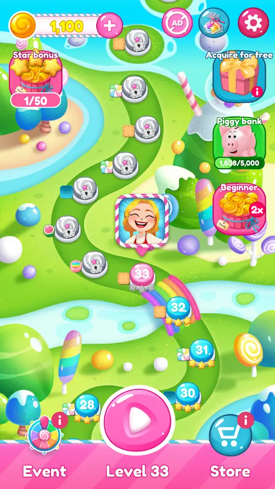Sweet Candy Bomb: Match 3 Game